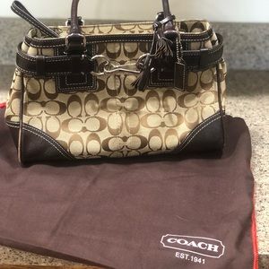 Authentic Coach Signature Print Satchel